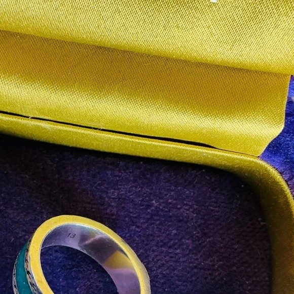 GUCCI Enamel Trio: Blue Interlocking G Necklace & (2) Turquoise Rings - Picture 12 of 16